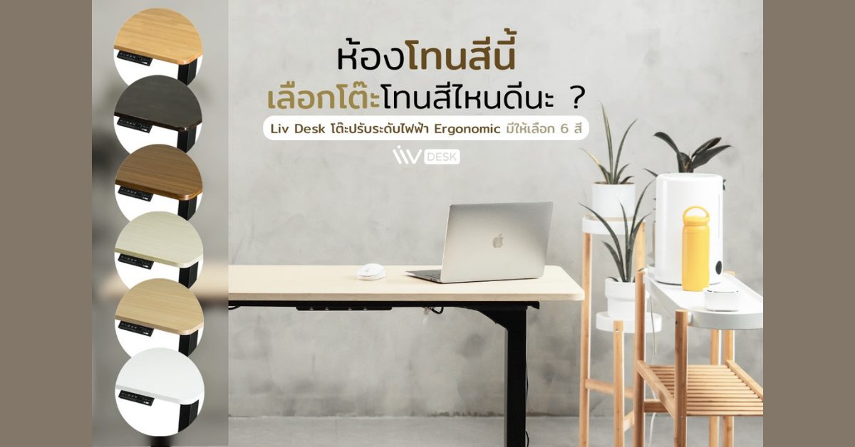ห้องโทนสีนี้ เลือกโต๊ะปรับระดับไฟฟ้า Liv Desk สีไหนดี