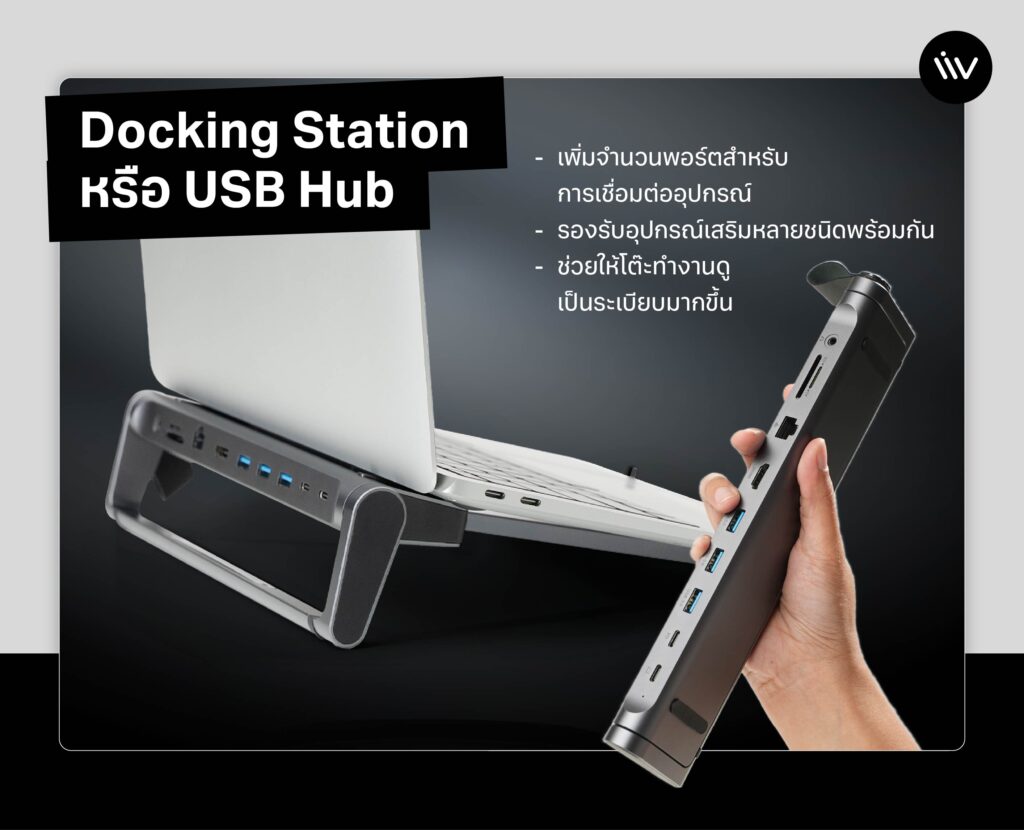 Docking Station หรือ USB Hub เป็นอุปกรณ์ที่ขาดไม่ได้ โดยเฉพาะ Laptop รุ่นใหม่ที่มักมีพอร์ตเชื่อมต่อน้อยลง